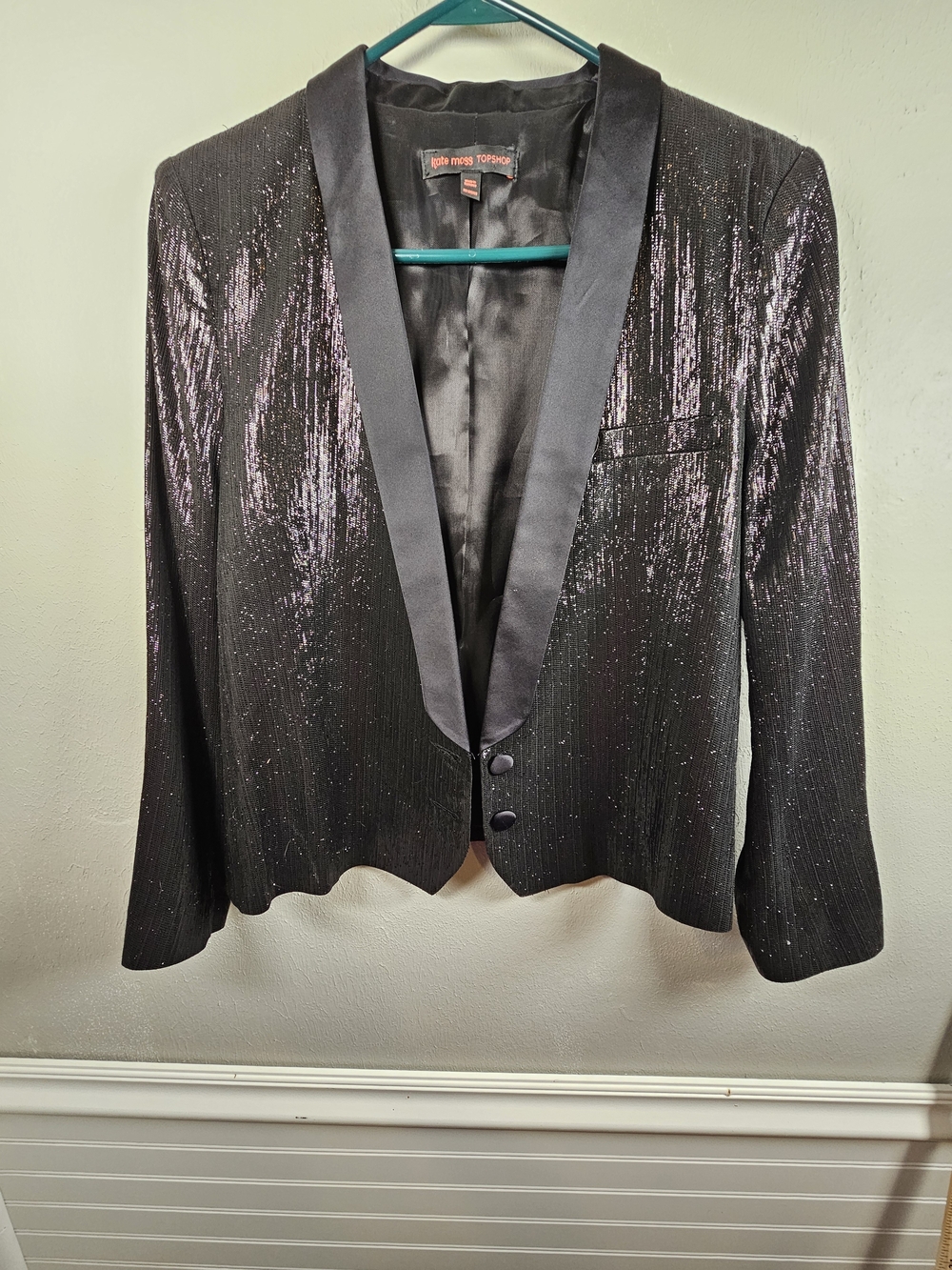 Kate Moss Rare Metallic Tuxedo Blazer Shimmer Jacket